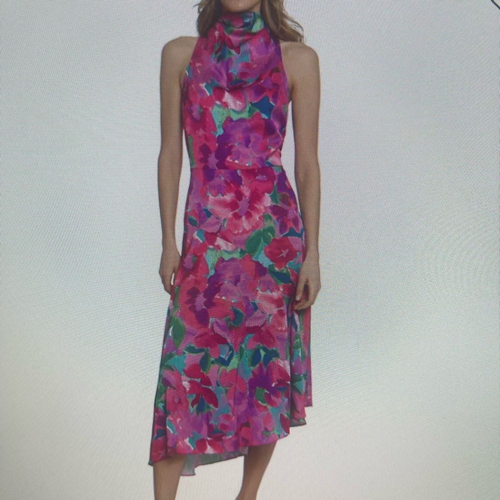 Floral Halter Neck Dress